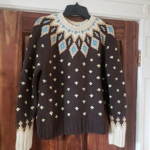 J Crew Brown Multicolor Patterned Sweater sz. XL